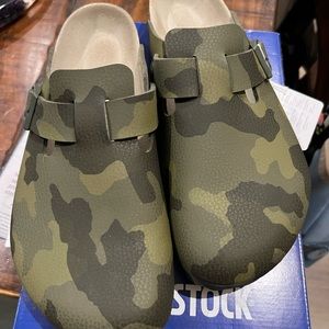 camouflage closed toe Birkenstocks